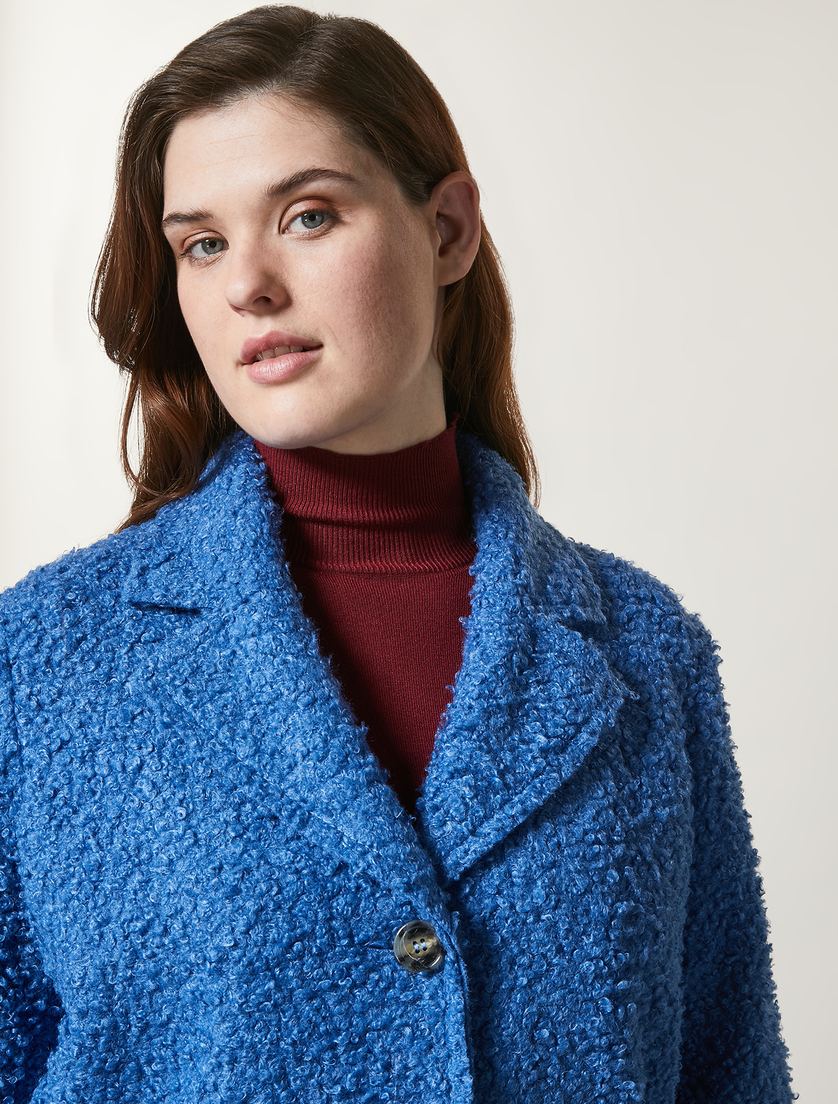 Mantel aus Bouclé - Blau - Marina Rinaldi - 2