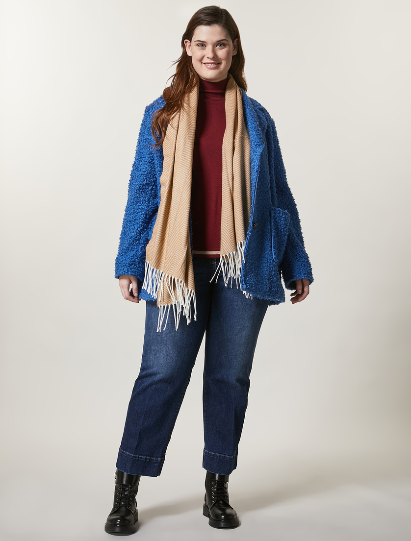 Mantel aus Bouclé - Blau - Marina Rinaldi - 4