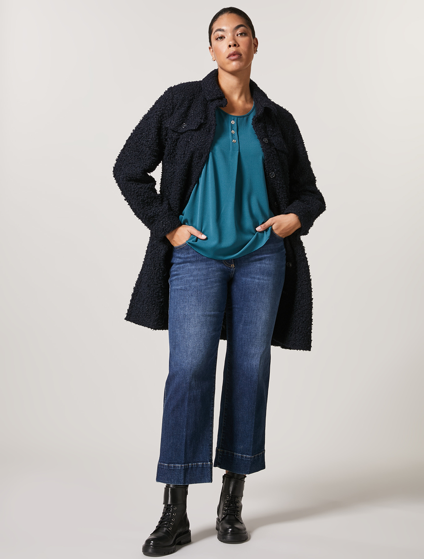 Top aus Satin - Dunkelgrün - Marina Rinaldi - 4