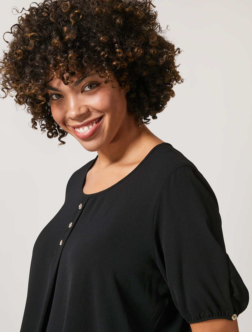 Top aus Satin - Schwarz - Marina Rinaldi - 2