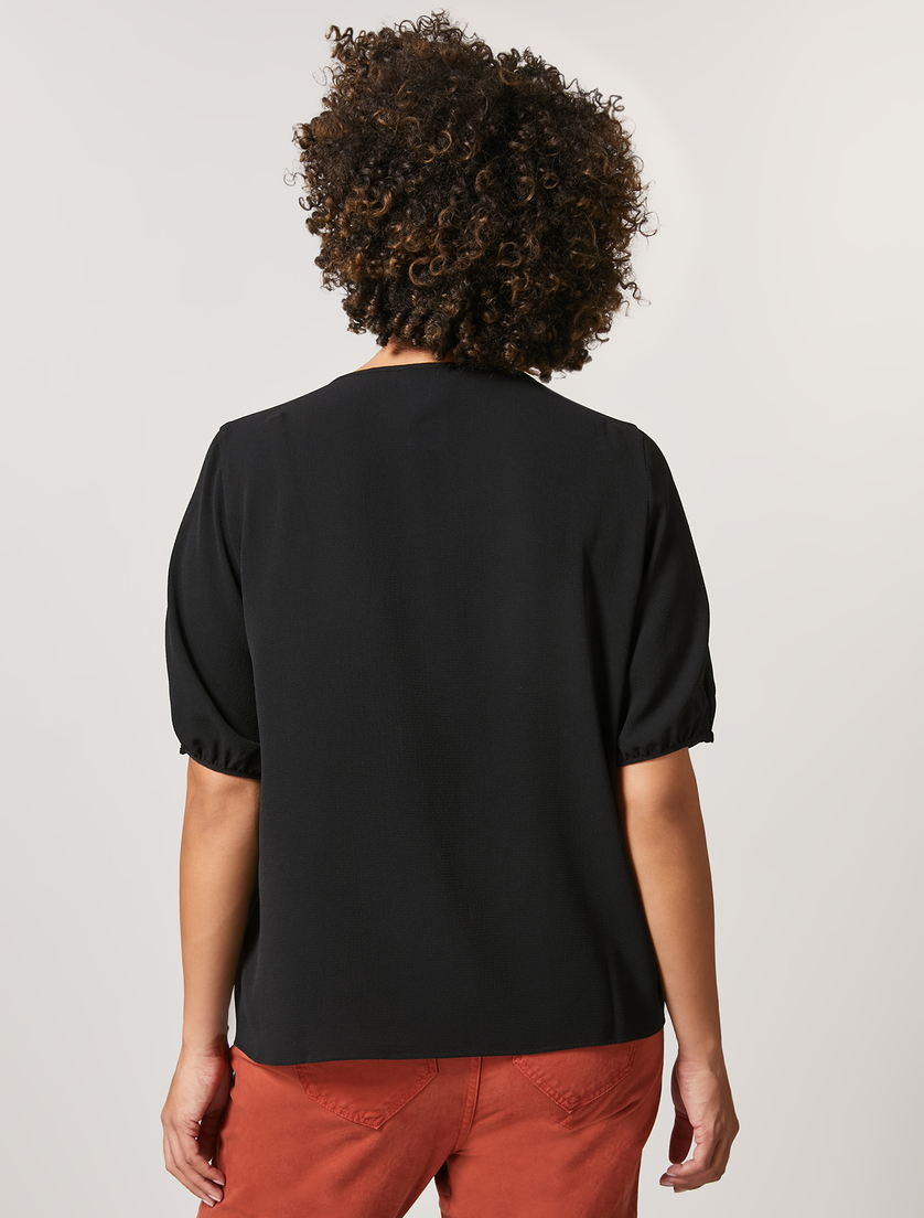 Top aus Satin - Schwarz - Marina Rinaldi - 3