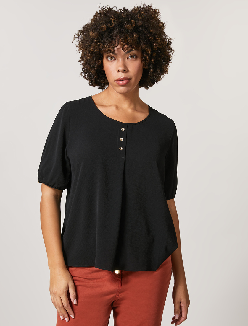 Top aus Satin - Schwarz - Marina Rinaldi