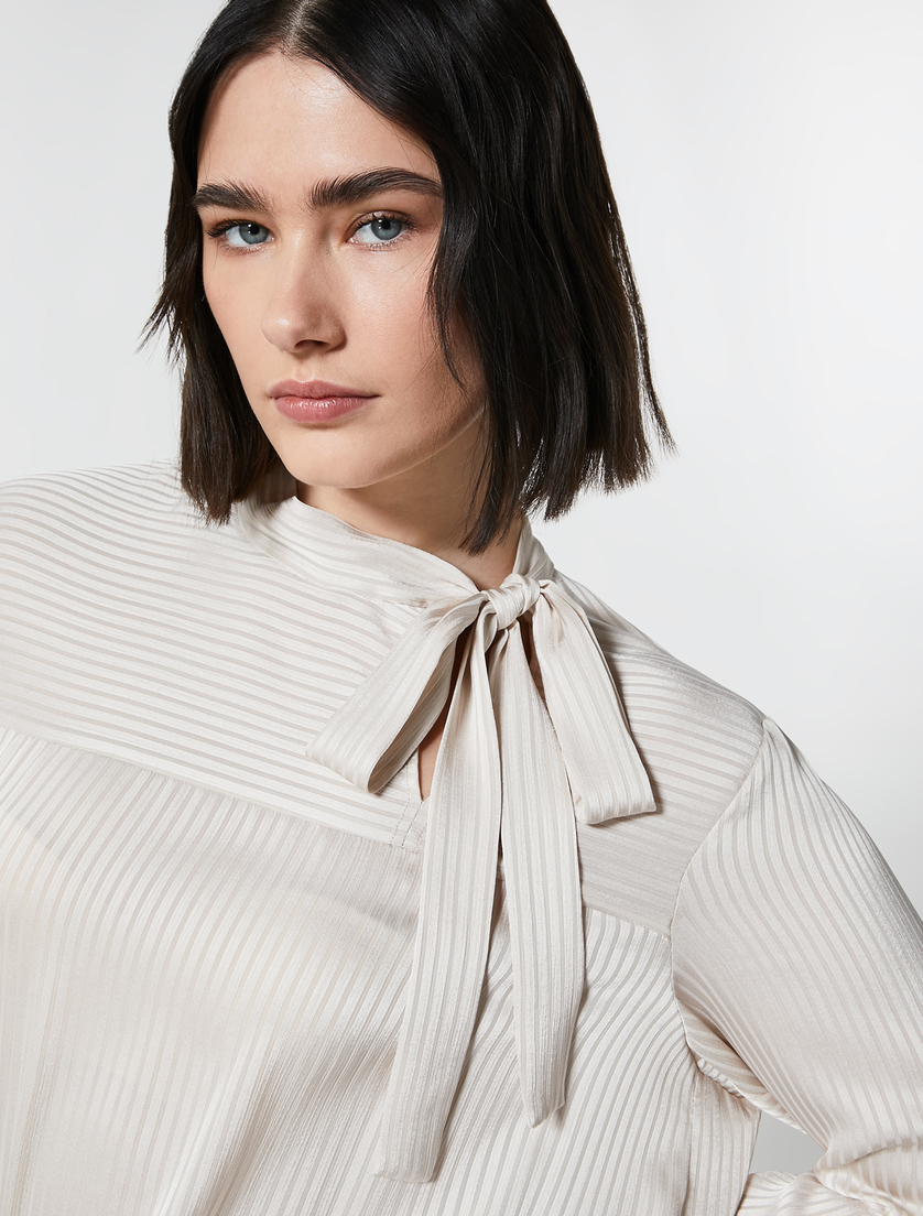 Fluid fabric blouse - Dark beige - Marina Rinaldi - 2