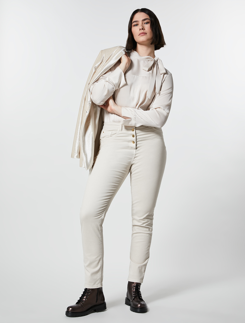 Fluid fabric blouse - Dark beige - Marina Rinaldi - 4