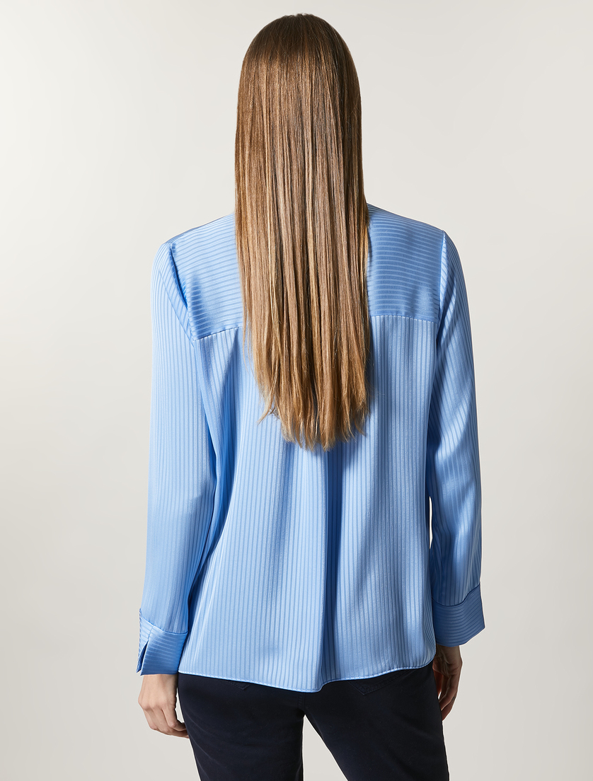 Fluid fabric blouse - Ski blue - Marina Rinaldi - 3