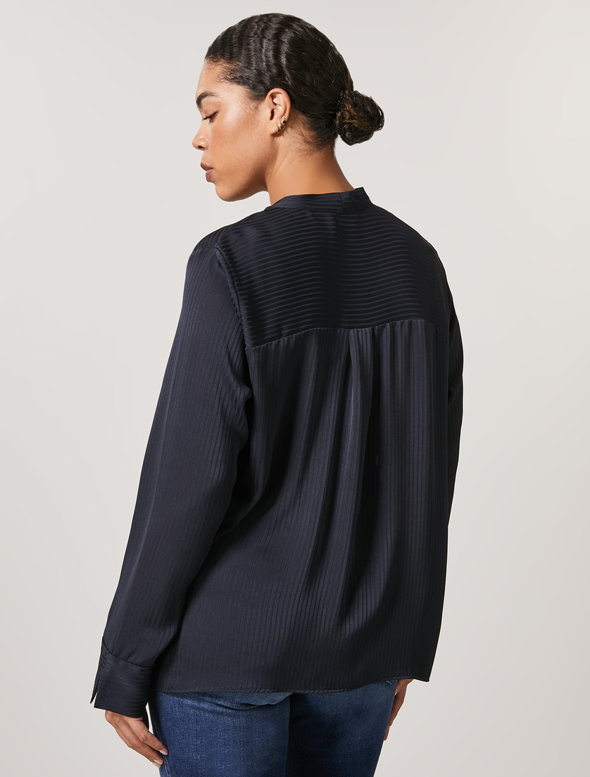 Bluse aus fließendem Stoff - Dunkelblau - Marina Rinaldi - 3
