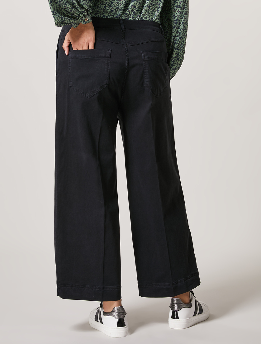 Cropped satin trousers - Dark navy - Marina Rinaldi - 4