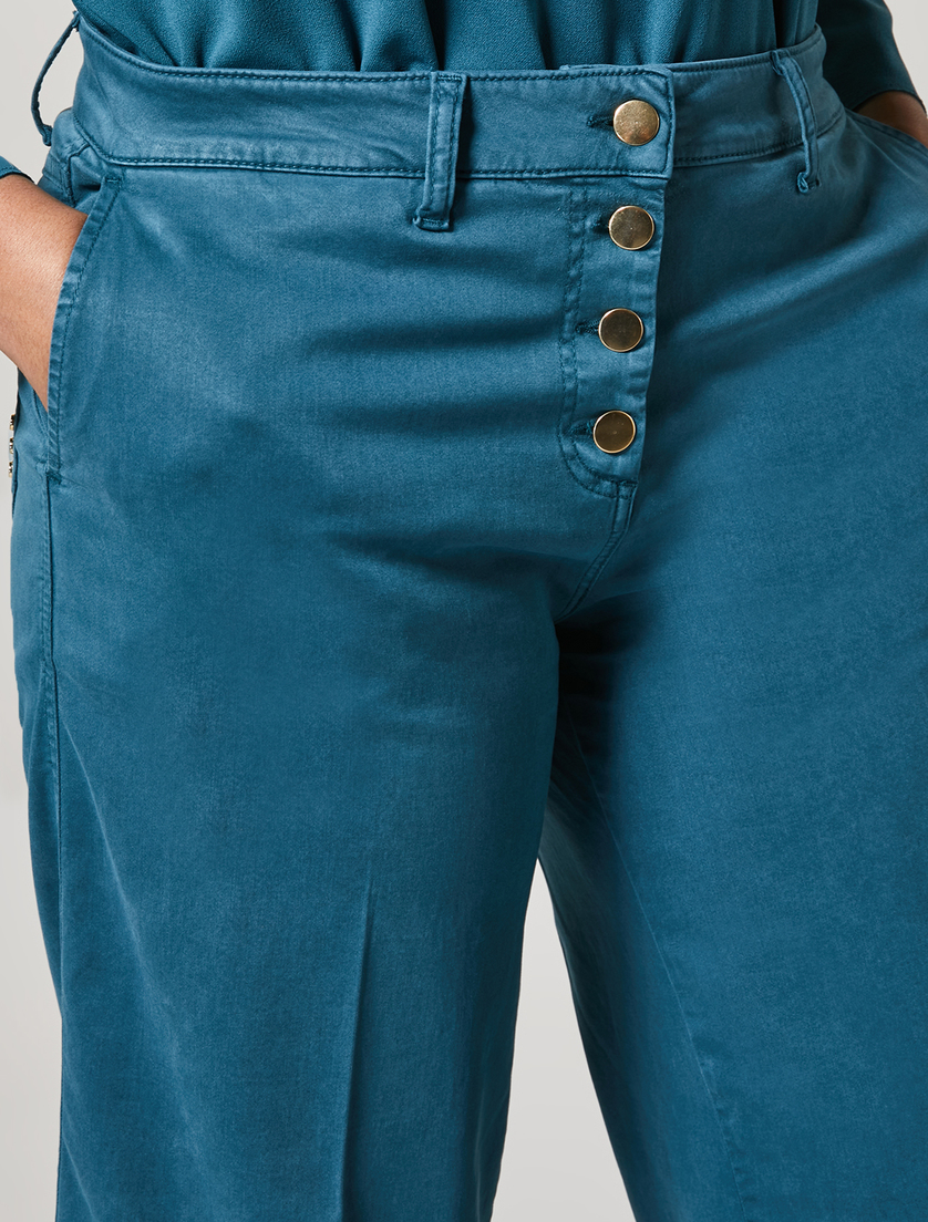 Cropped satin trousers - Dark green - Marina Rinaldi - 3