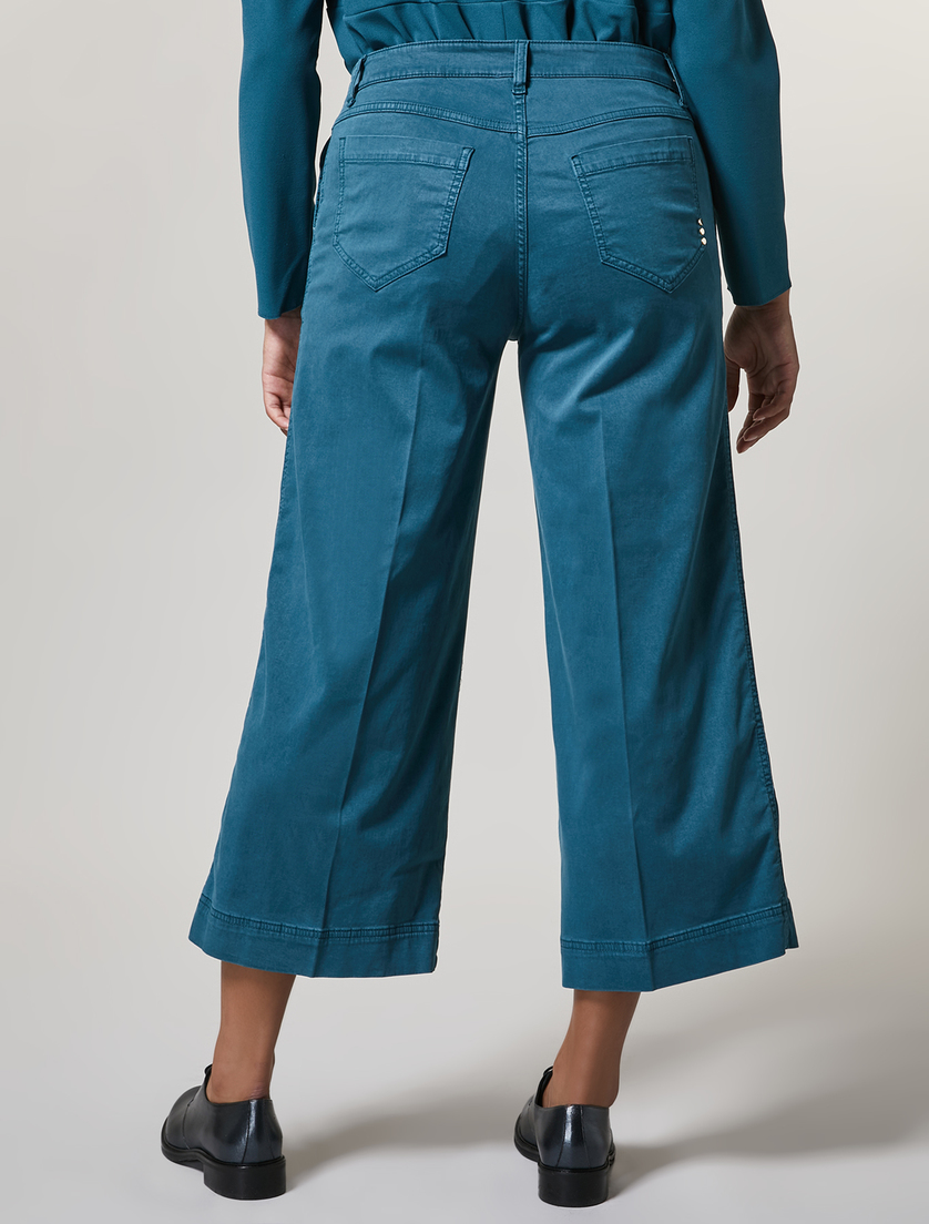 Cropped satin trousers - Dark green - Marina Rinaldi - 4