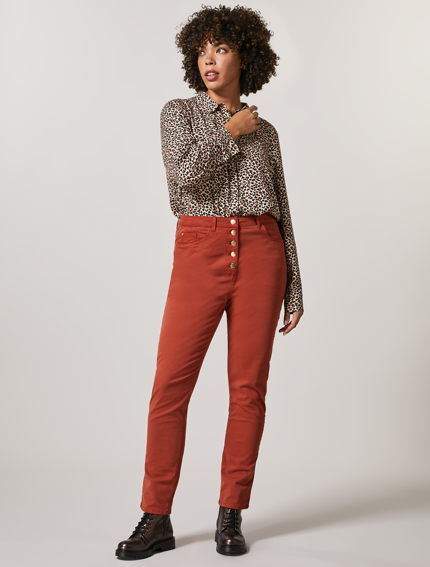 Shaping-Fit-Hose aus Gabardine - Rostfarbe - Marina Rinaldi