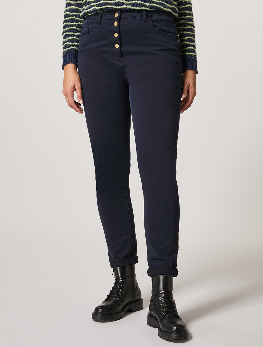 Shaping-Fit-Hose aus Gabardine - Dunkelblau - Marina Rinaldi - 2