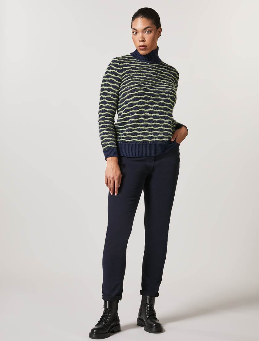 Shaping-Fit-Hose aus Gabardine - Dunkelblau - Marina Rinaldi
