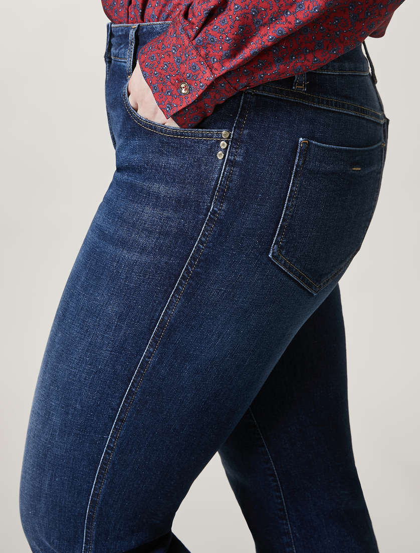 Super stretch denim jeans - Dark navy - Marina Rinaldi - 3
