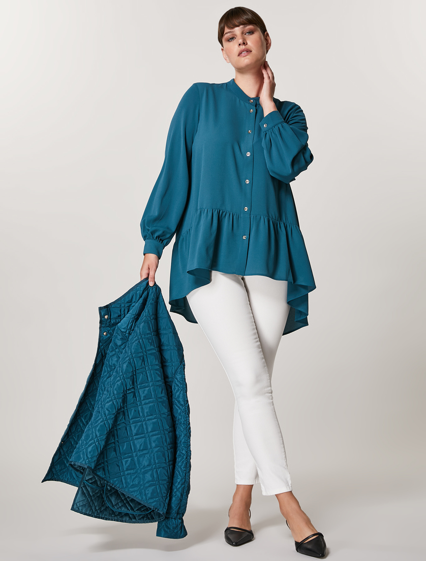 Satin shirt - Dark green - Marina Rinaldi - 4