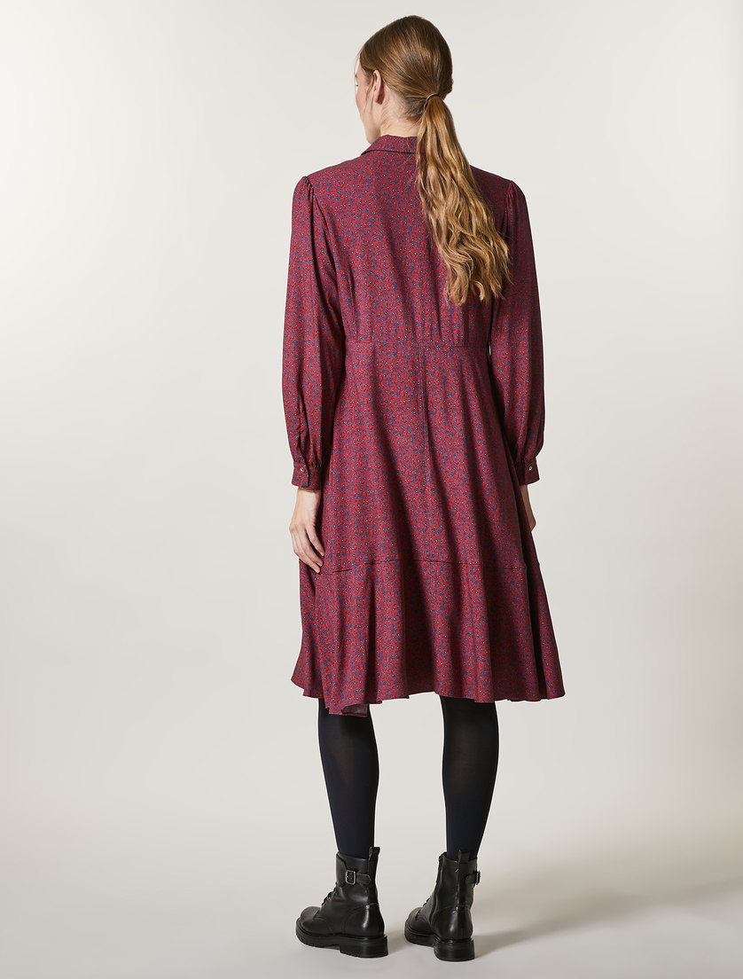 Printed viscose dress - Bordeaux - Marina Rinaldi - 3