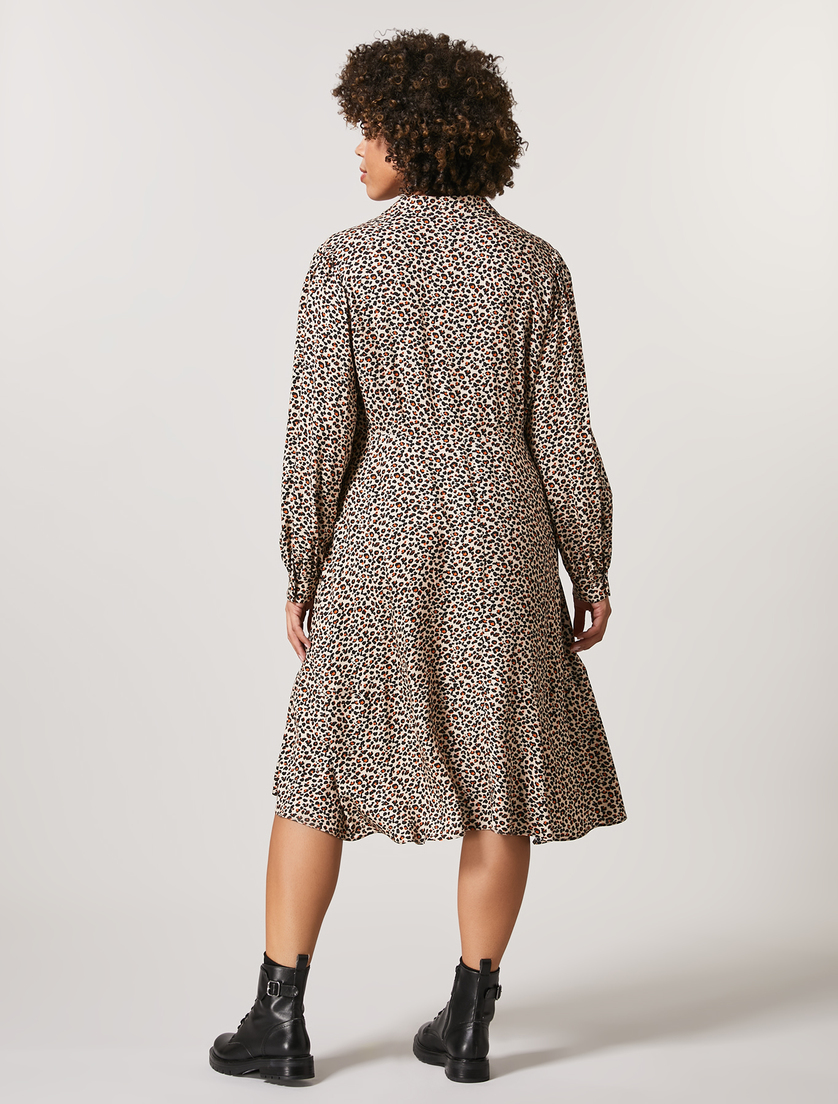 Kleid aus bedruckter Viskose - Braun - Marina Rinaldi - 3