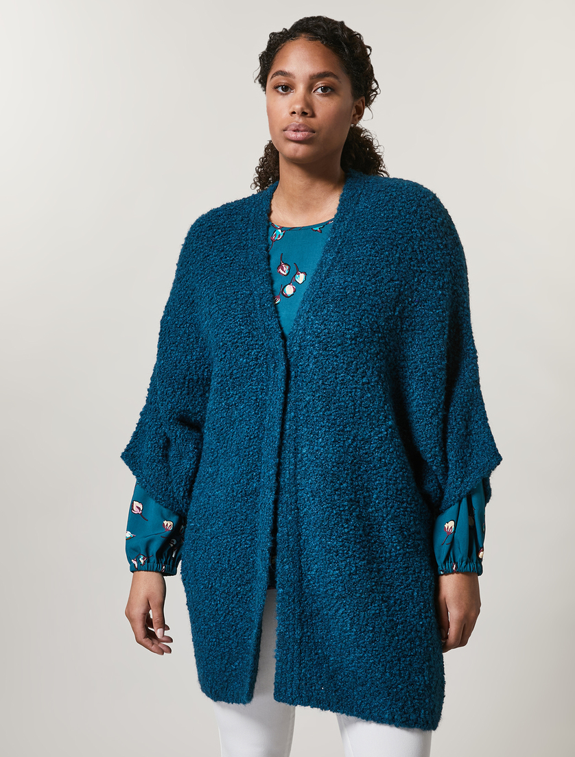 Wool-blend cape - Dark green - Marina Rinaldi