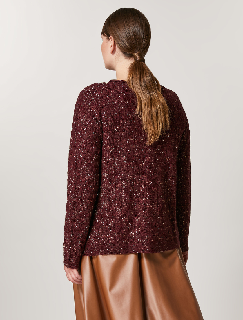 Wool and alpaca-blend cardigan - Purple - Marina Rinaldi - 3