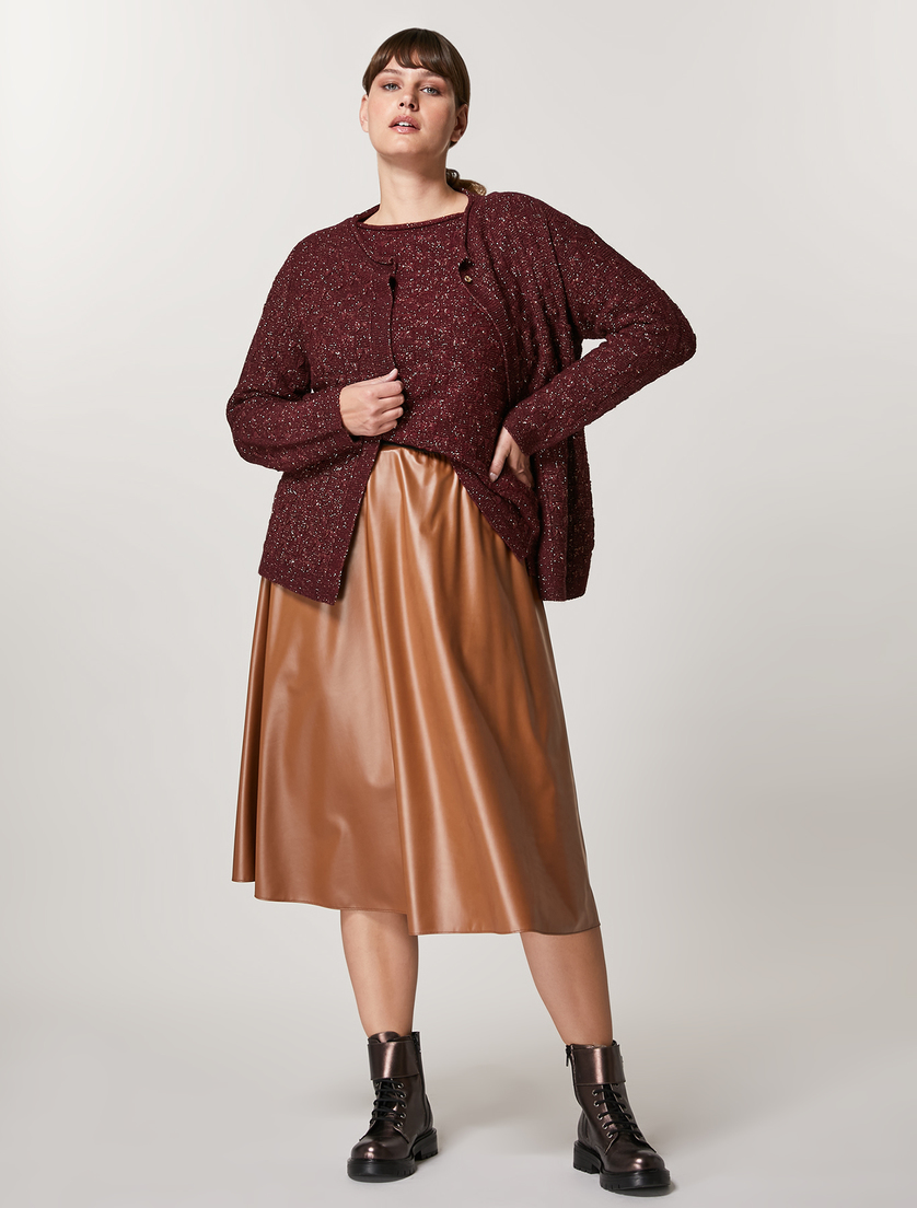 Wool and alpaca-blend cardigan - Purple - Marina Rinaldi - 4