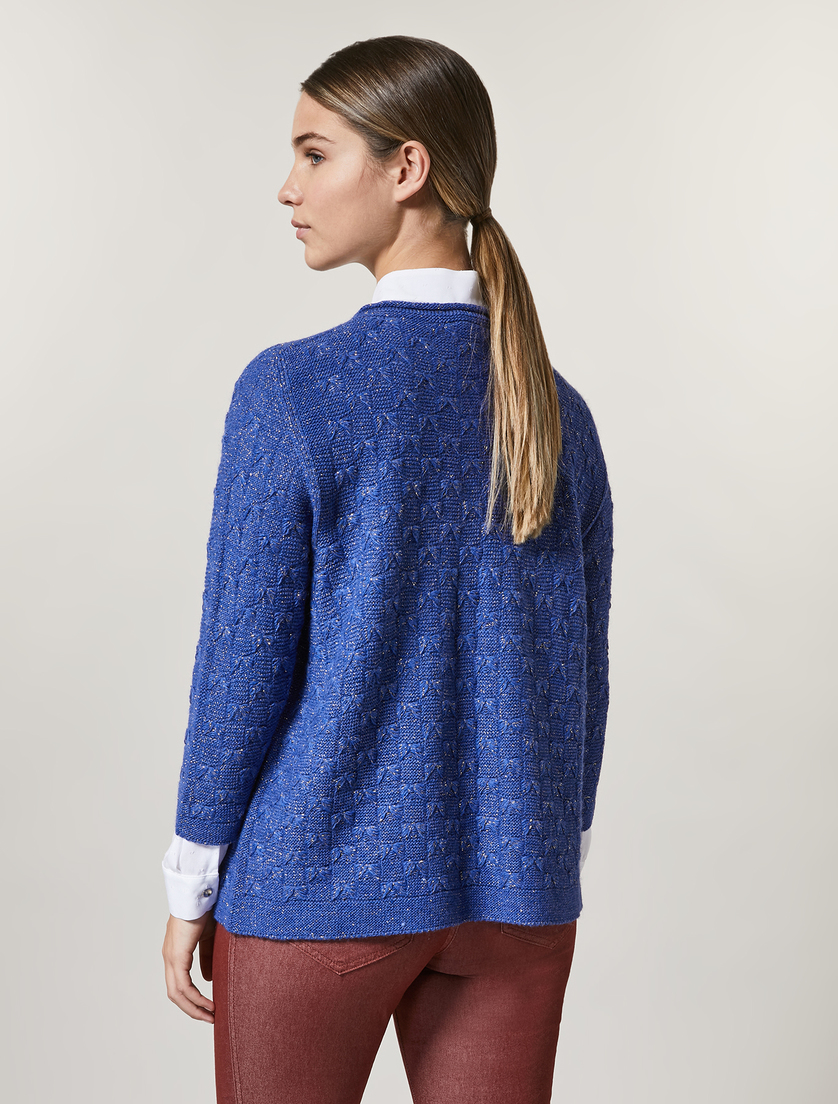 Cardigan aus Wollmix und Alpaka - Blau - Marina Rinaldi - 3