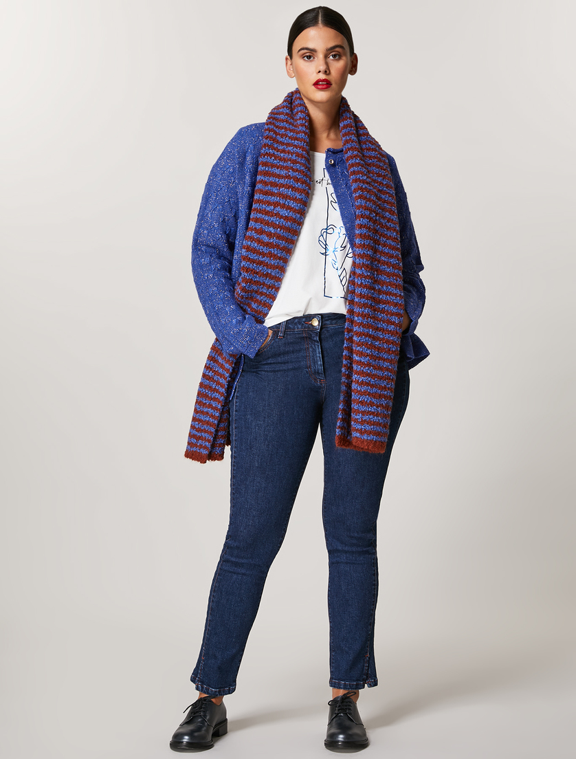 Cardigan aus Wollmix und Alpaka - Blau - Marina Rinaldi - 4