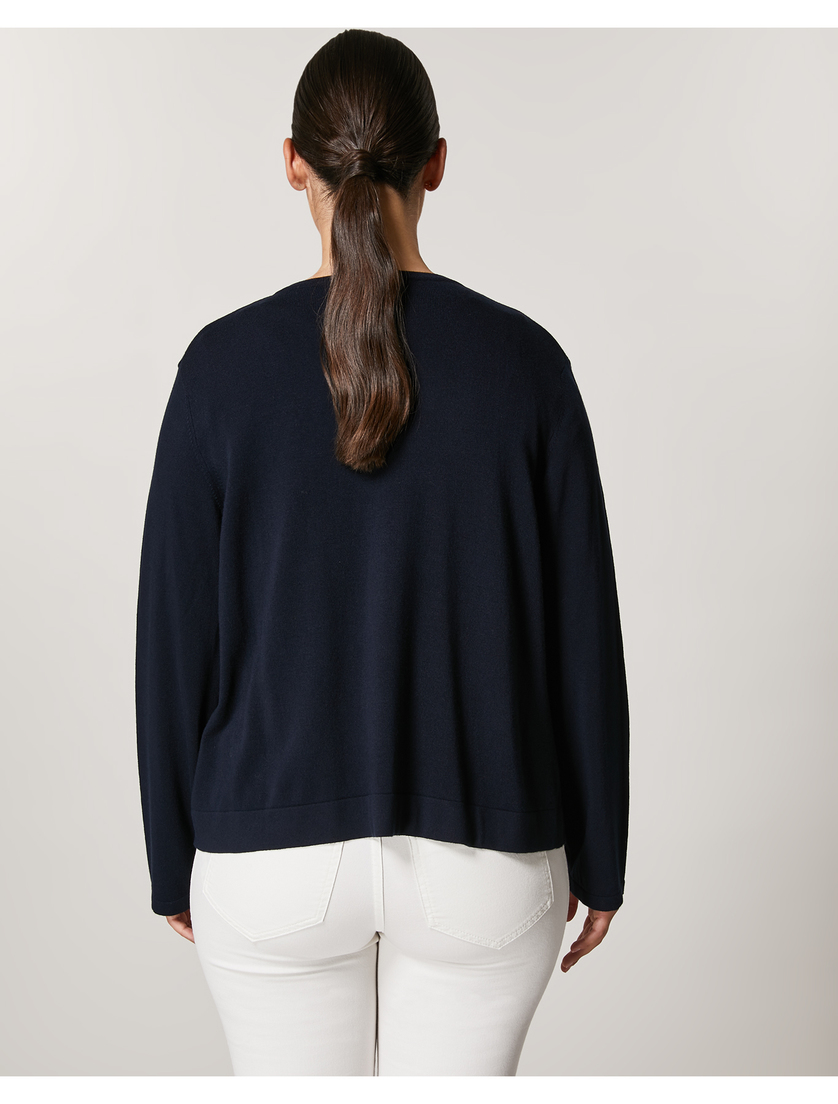 Viscose cardigan - Dark navy - Marina Rinaldi - 3