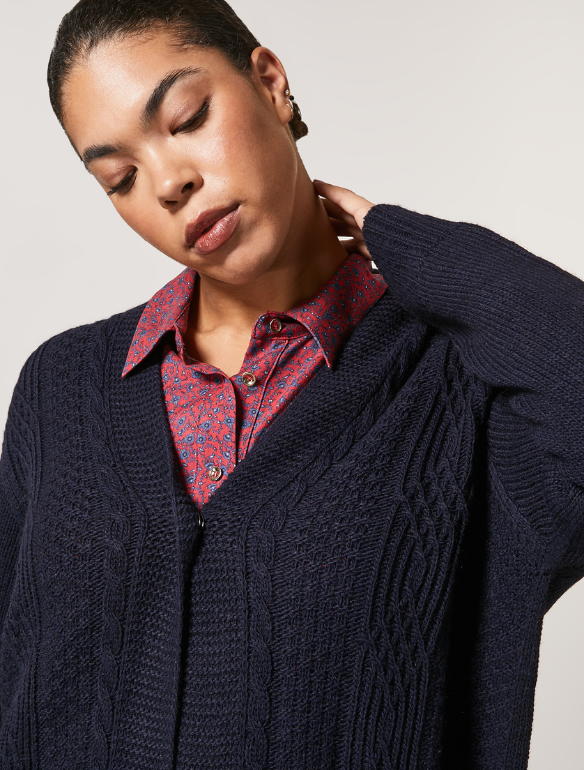 Cardigan aus Wollgemisch - Dunkelblau - Marina Rinaldi - 2