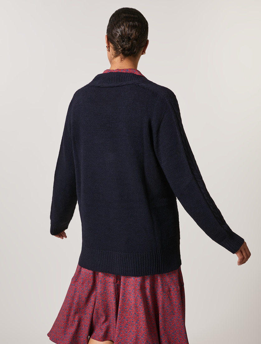 Cardigan aus Wollgemisch - Dunkelblau - Marina Rinaldi - 3