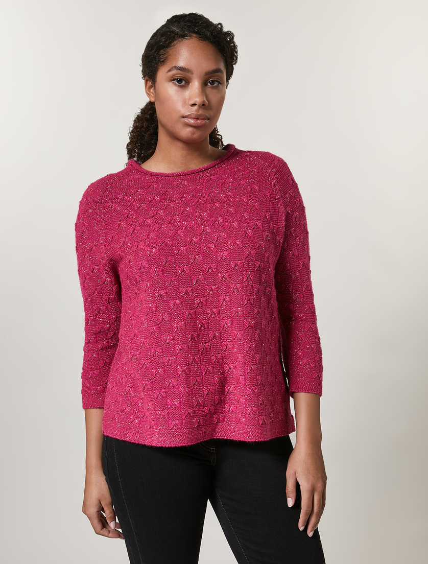 Pullover aus Wollgemisch und Alpaka - Fuchsia - Marina Rinaldi