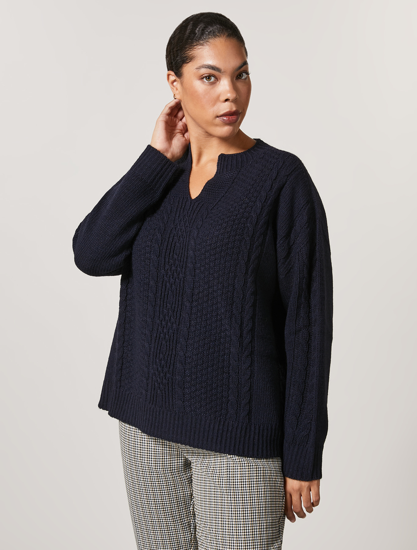 Pullover aus Wollgemisch - Dunkelblau - Marina Rinaldi