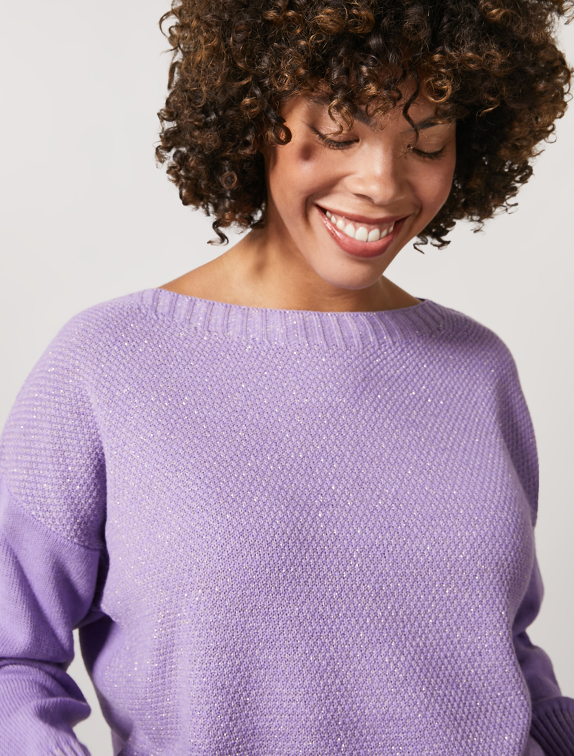 Pullover aus Viskose-Lurex-Mischung - Lila blau - Marina Rinaldi - 2