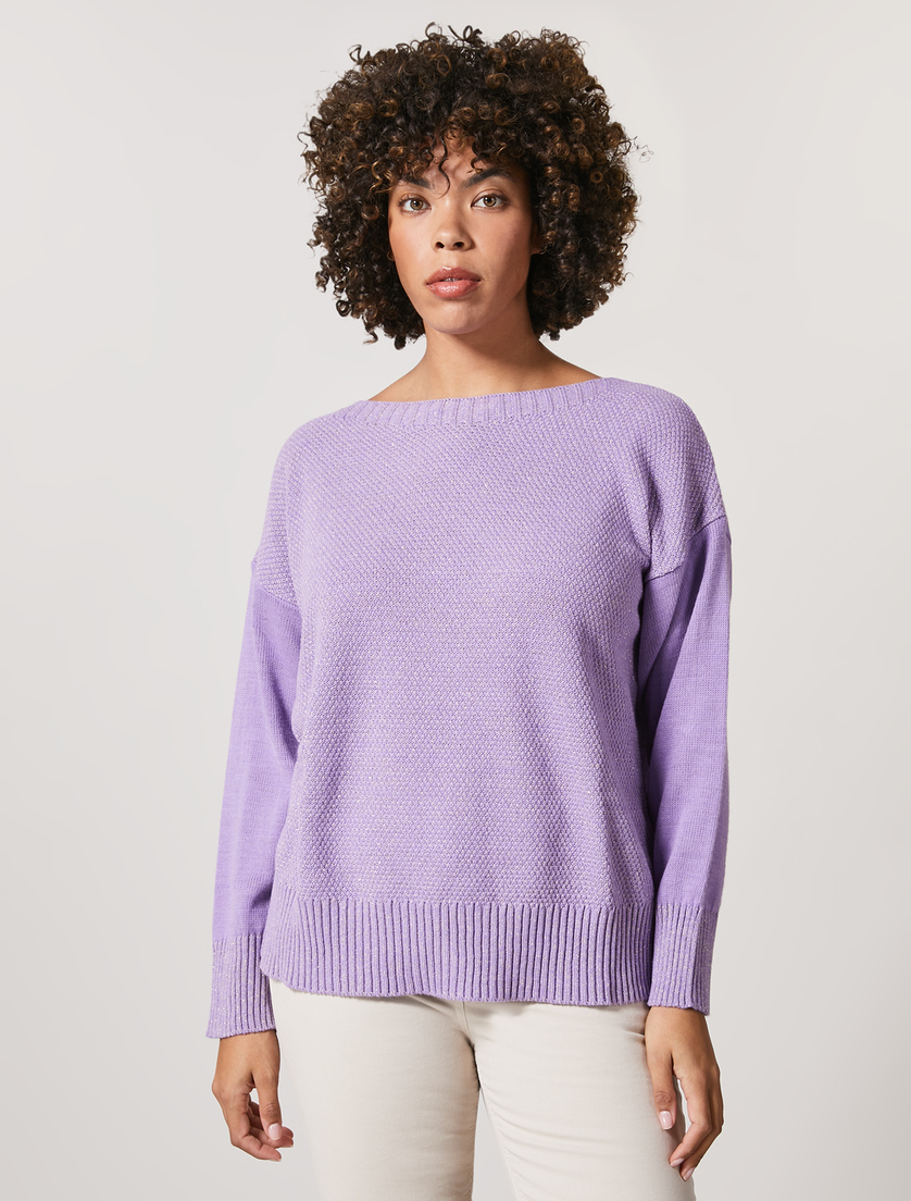 Pullover aus Viskose-Lurex-Mischung - Lila blau - Marina Rinaldi