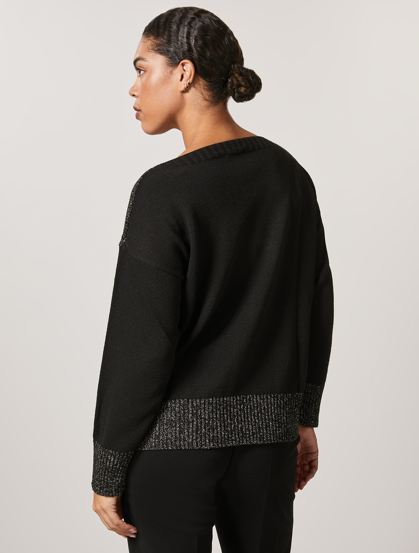 Pullover aus Viskose-Lurex-Mischung - Schwarz - Marina Rinaldi - 3