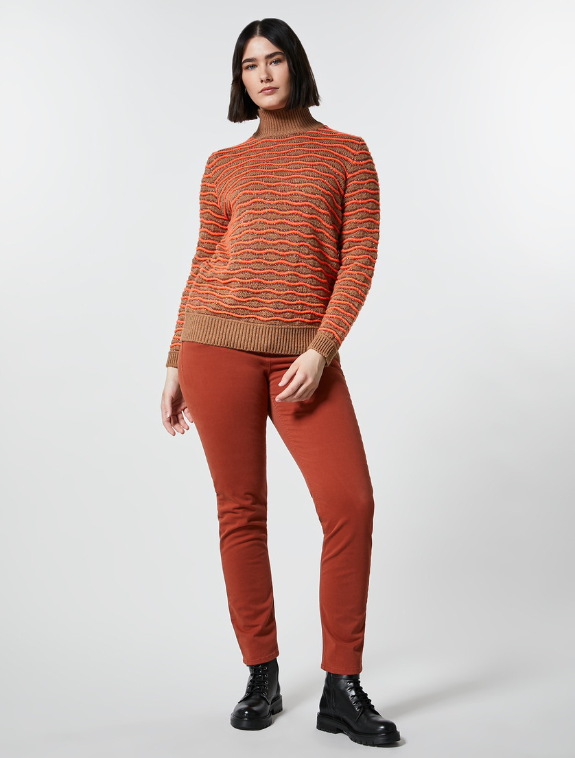 Turtleneck jumper in lurex yarn - Brown - Marina Rinaldi - 4