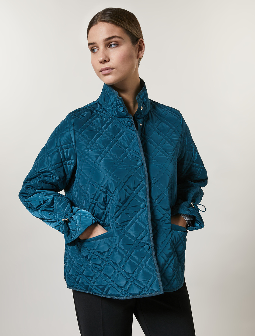 Water-repellent nylon down jacket - Dark green - Marina Rinaldi