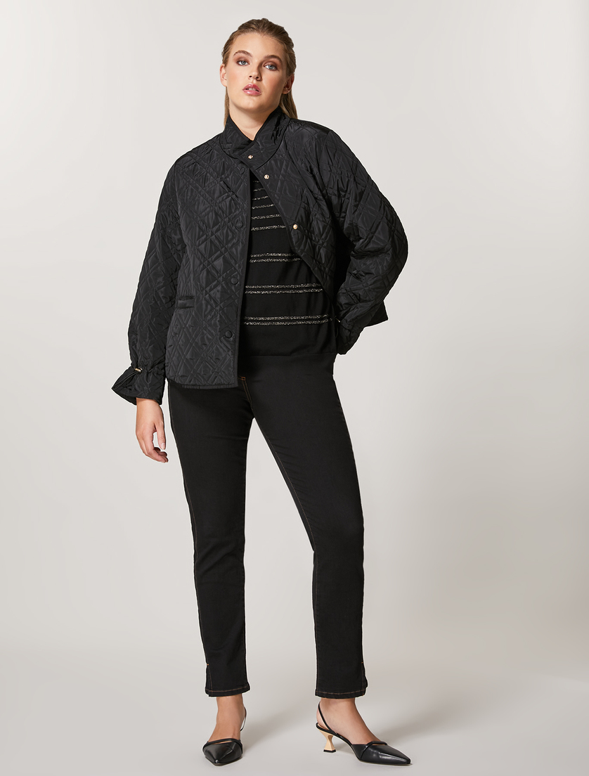 Water-repellent nylon down jacket - Black - Marina Rinaldi - 4