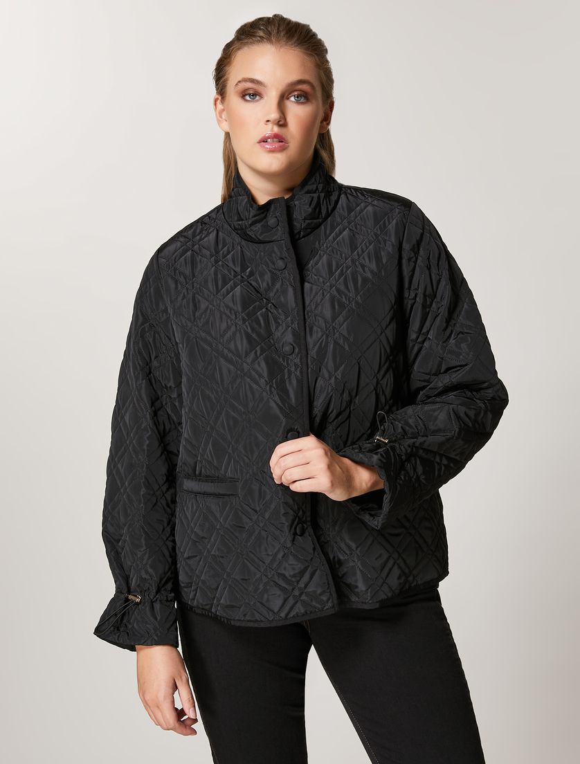 Water-repellent nylon down jacket - Black - Marina Rinaldi