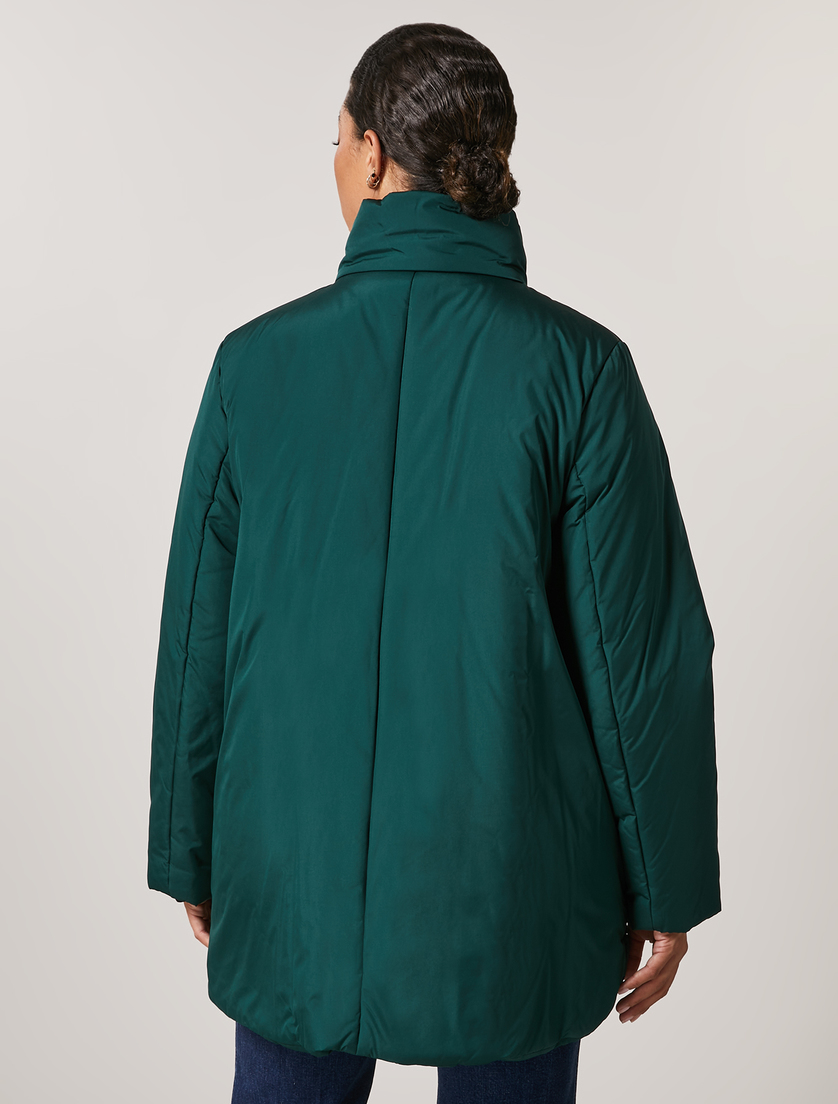 Satin-feel canvas down jacket - Dark green - Marina Rinaldi - 3