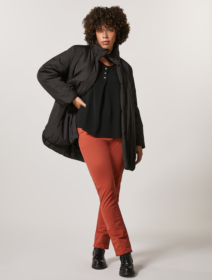 Satin-feel canvas down jacket - Black - Marina Rinaldi - 4