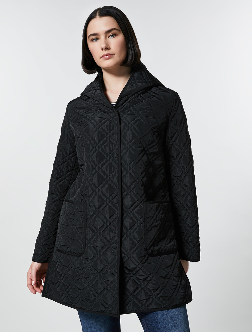 Water-repellent nylon down jacket - Black - Marina Rinaldi
