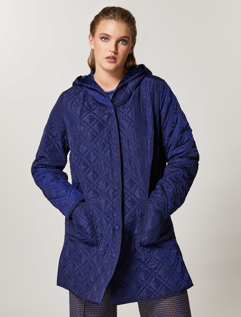 Water-repellent nylon down jacket - China blue - Marina Rinaldi