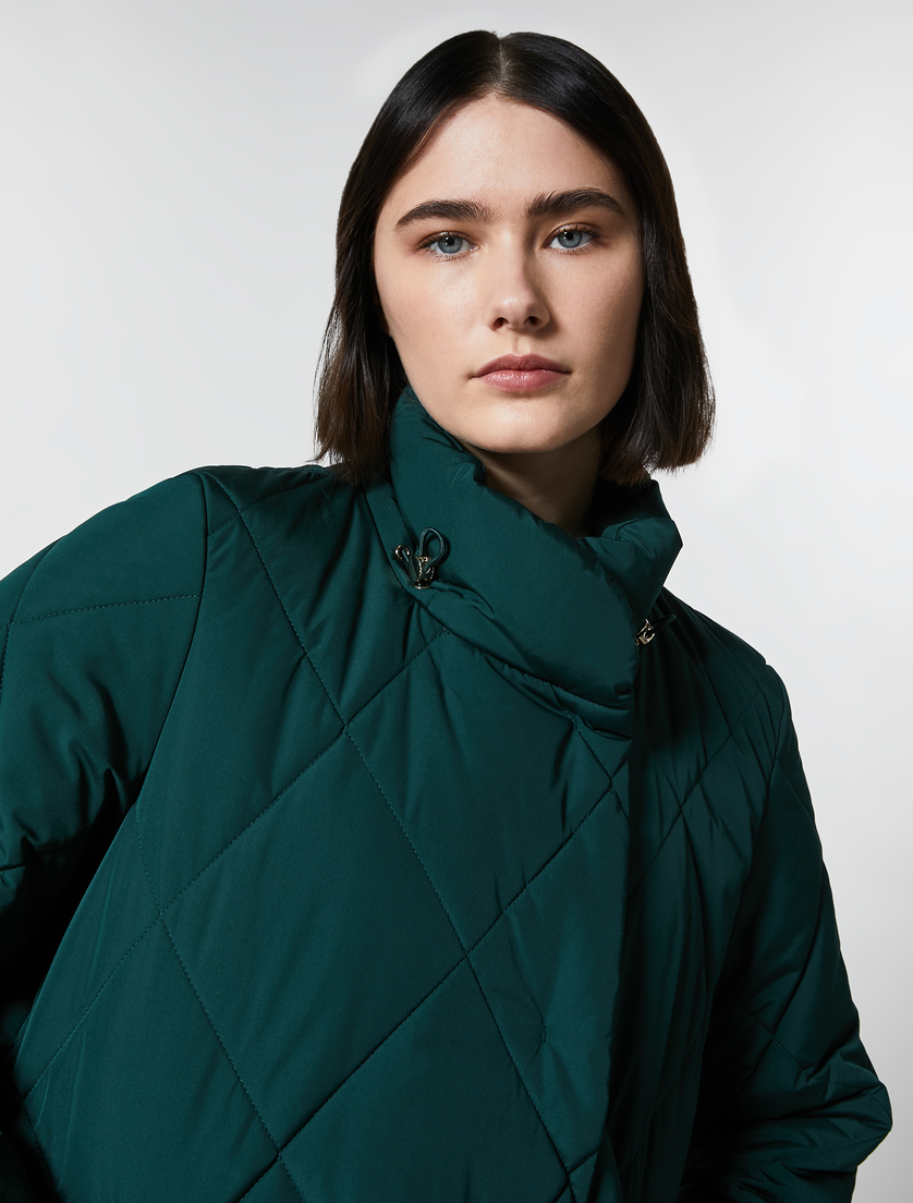 Satin-feel canvas down jacket - Dark green - Marina Rinaldi - 2