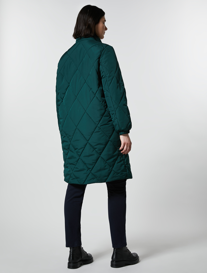 Satin-feel canvas down jacket - Dark green - Marina Rinaldi - 3