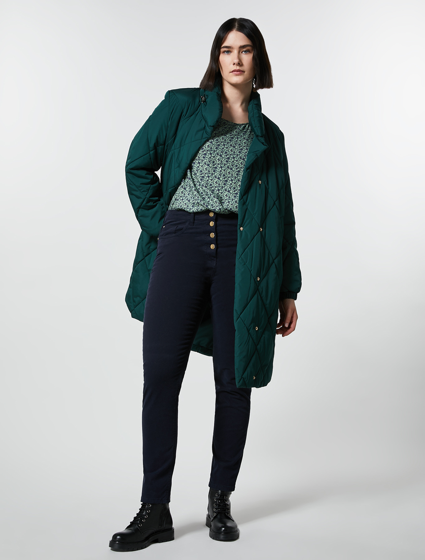 Satin-feel canvas down jacket - Dark green - Marina Rinaldi - 4
