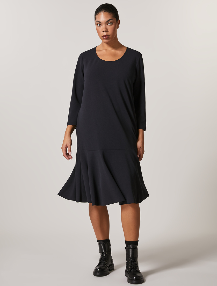 Scuba jersey dress - Dark navy - Marina Rinaldi