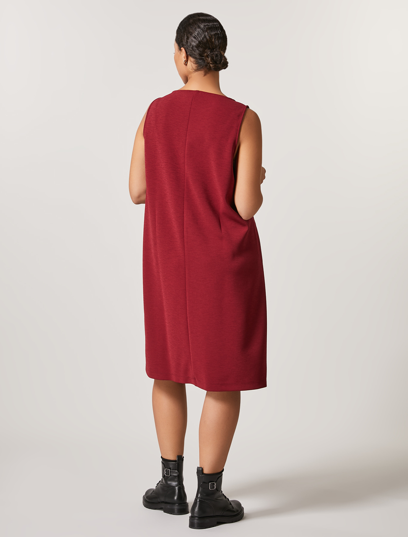 Stretch crepe jersey dress - Bordeaux - Marina Rinaldi - 3