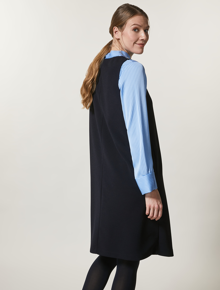 Stretch crepe jersey dress - Dark navy - Marina Rinaldi - 3