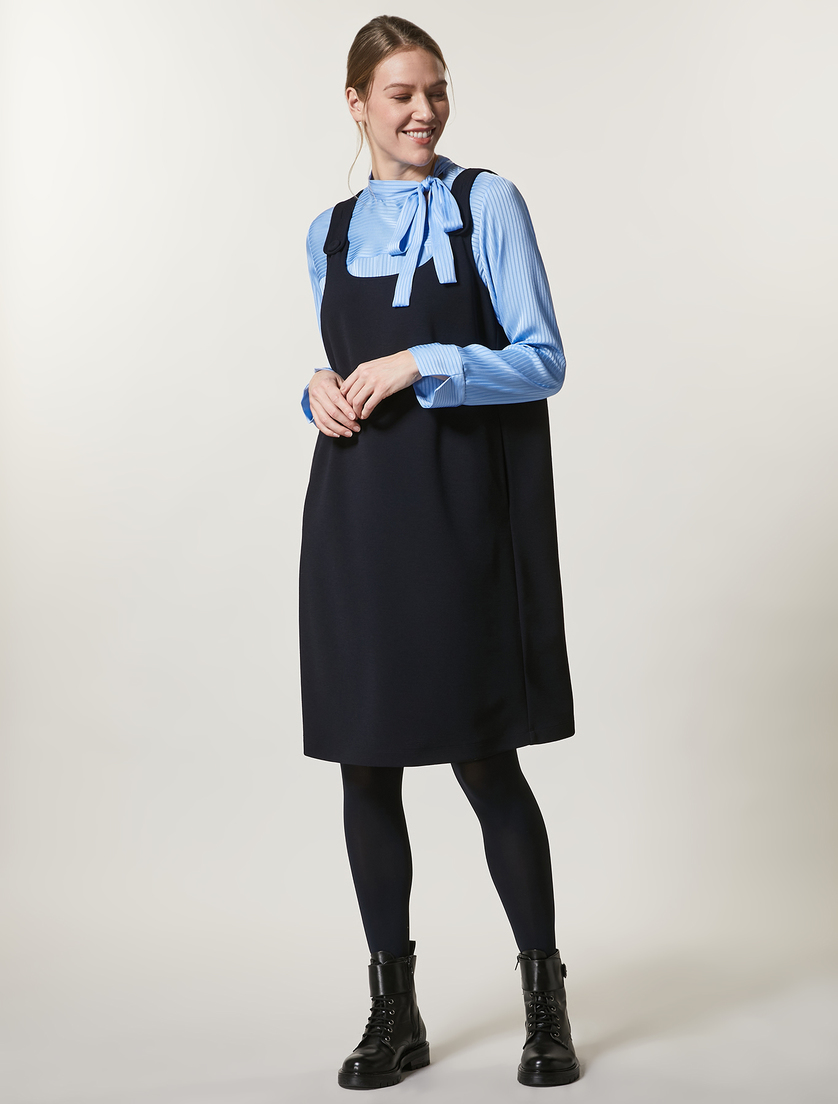 Stretch crepe jersey dress - Dark navy - Marina Rinaldi - 4