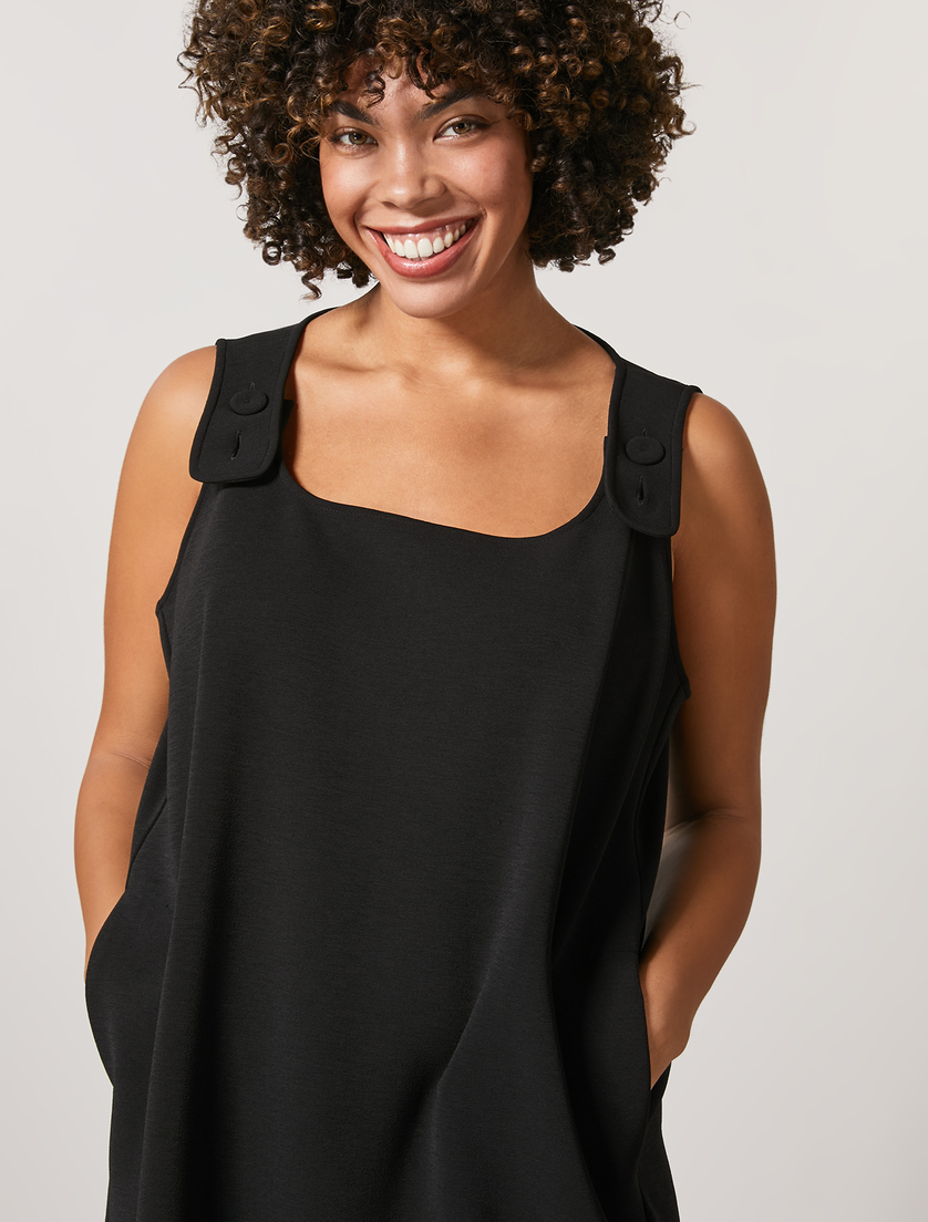 Stretch crepe jersey dress - Black - Marina Rinaldi - 2
