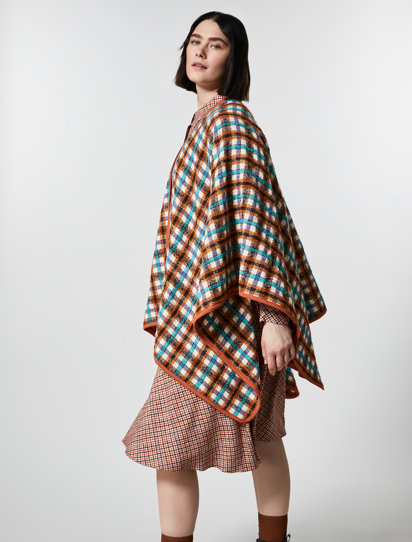 Chequered cape - White - Marina Rinaldi - 2